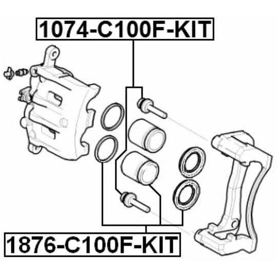 1876-C100F-KIT - Repair Kit, brake caliper 