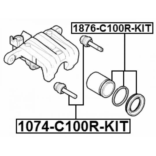 1876-C100R-KIT - Reparationssats, bromsok 