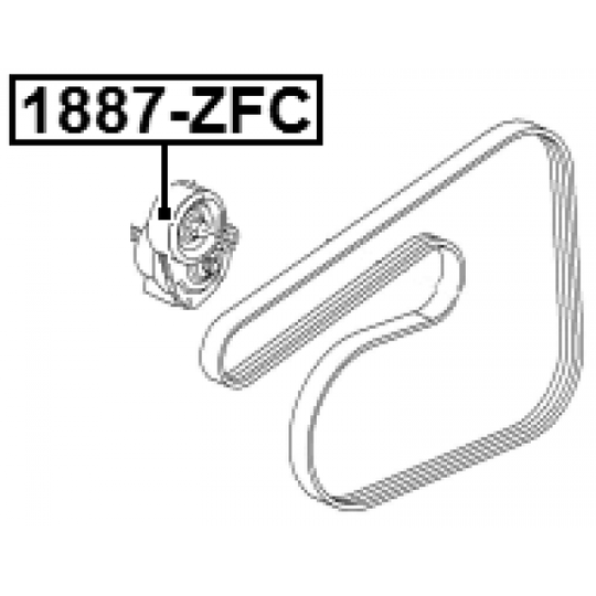 1887-ZFC - Tensioner Pulley, v-ribbed belt 