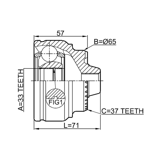 1910-F25 - Joint Kit, drive shaft 