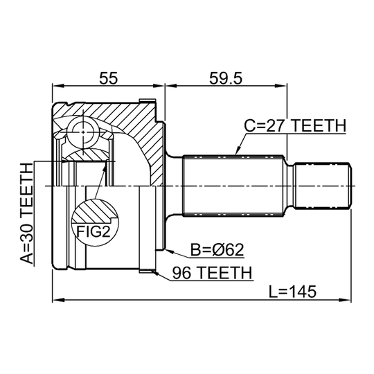 2010-MAGA96 - Joint Kit, drive shaft 