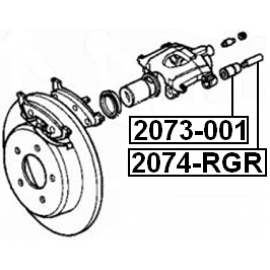 2073-001 - Bellow, brake caliper guide 