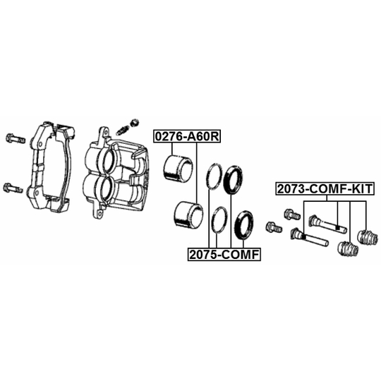 2073-COMF-KIT - Bellow, brake caliper guide 