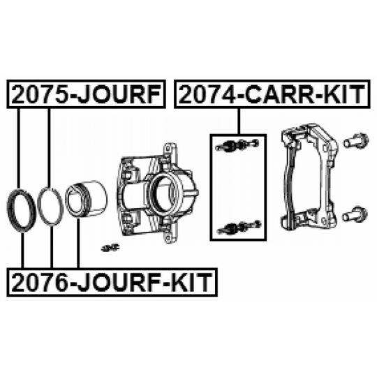 2075-JOURF - Repair Kit, brake caliper 