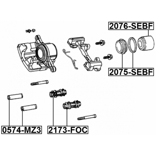 2075-SEBF - Repair Kit, brake caliper 