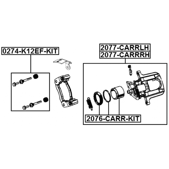 2076-CARR-KIT - Repair Kit, brake caliper 