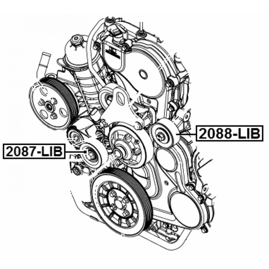 2088-LIB - Deflection/Guide Pulley, v-ribbed belt 