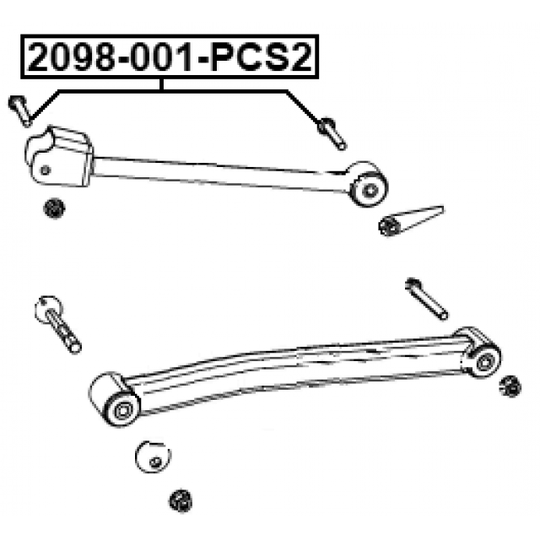 2098-001-PCS2 - Fästskruvar, länkarm 