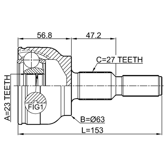 2110-CDH - Joint Kit, drive shaft 