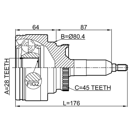 2110-EXP - Joint Kit, drive shaft 