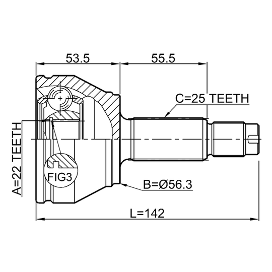 2110-FA - Joint Kit, drive shaft 