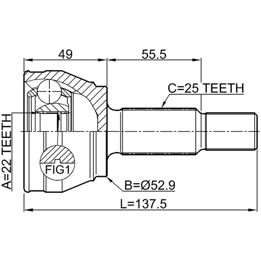 2110-FIE - Joint Kit, drive shaft 