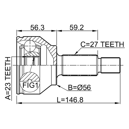 2110-GE - Joint Kit, drive shaft 