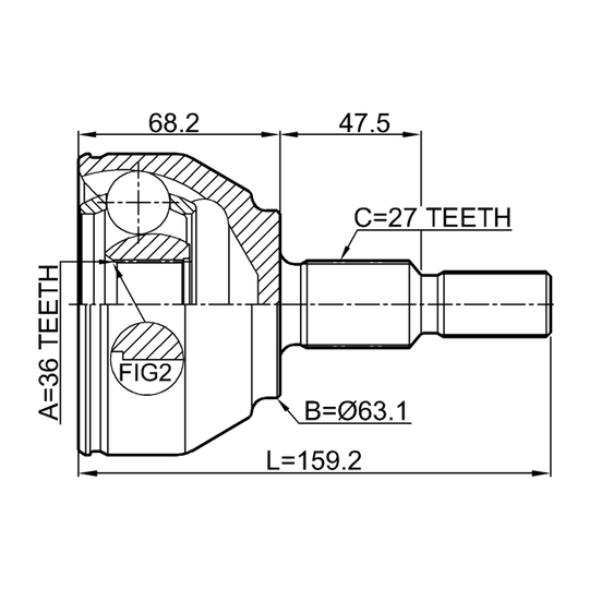 2110-KUGTD - Joint Kit, drive shaft 