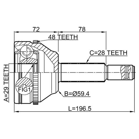 2110-TRDA48 - Joint Kit, drive shaft 