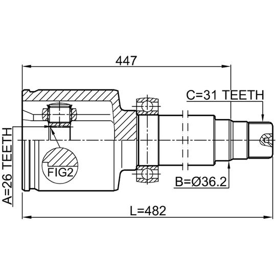 2111-CA223RH - Ledsats, drivaxel 