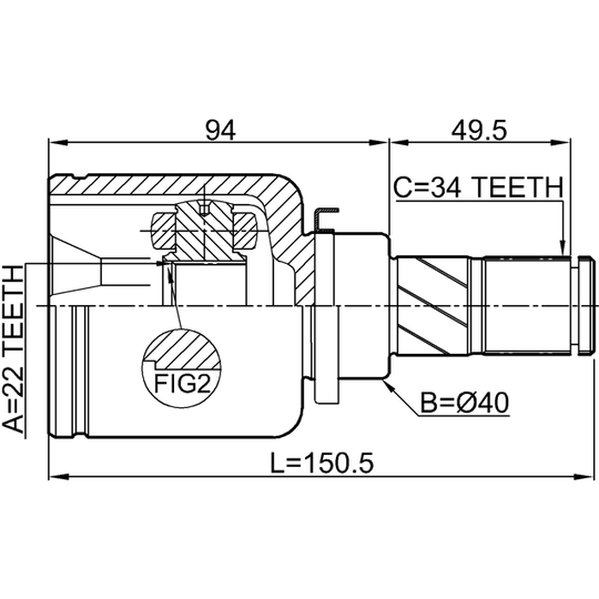 2111-CDHLH - Joint Kit, drive shaft 