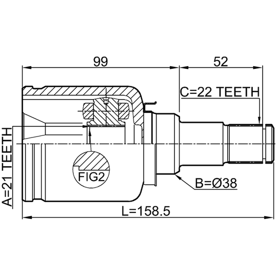 2111-FUSATLH - Joint Kit, drive shaft 