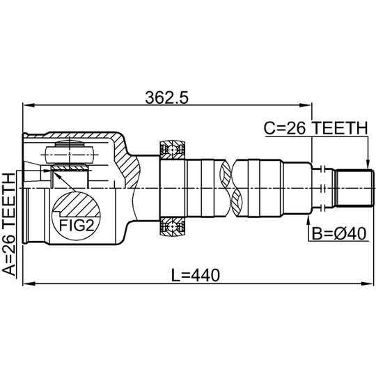 2111-FY26RH - Joint Kit, drive shaft 