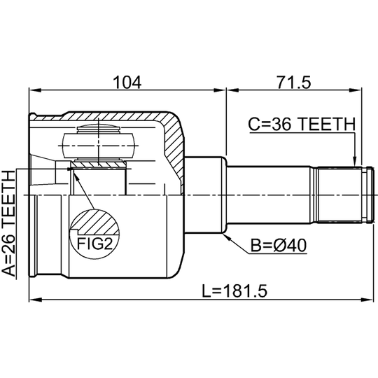 2111-FY36LH - Joint Kit, drive shaft 