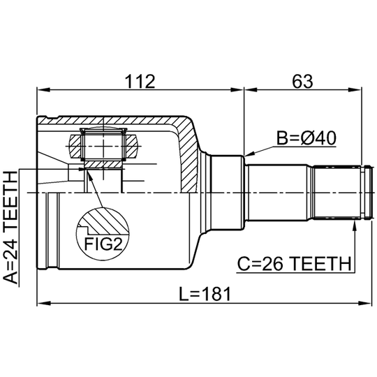2111-TC7LH - Joint Kit, drive shaft 