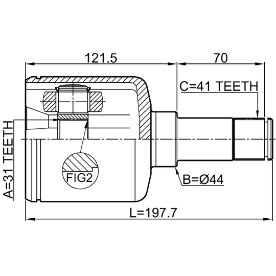 2111-TRD9LH - Joint Kit, drive shaft 