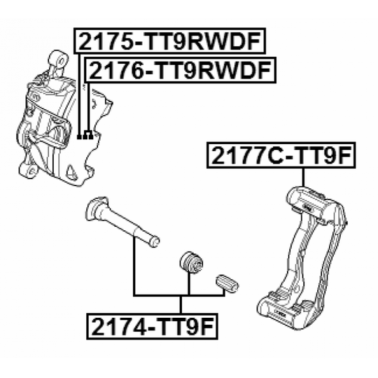 2174-TT9F - Guide Bolt, brake caliper 
