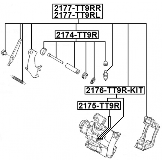 2175-TT9R - Reparationssats, bromsok 