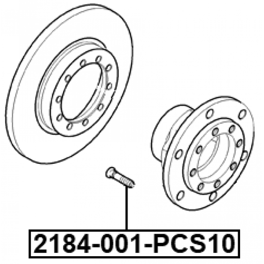 2184-001-PCS10 - Wheel Stud 