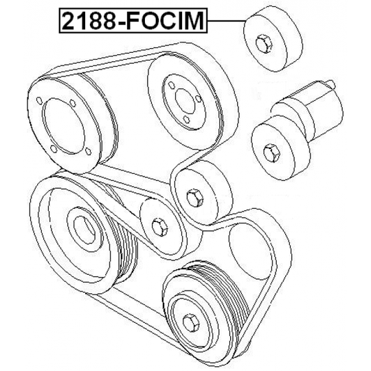 2188-FOCIM - Deflection/Guide Pulley, v-ribbed belt 