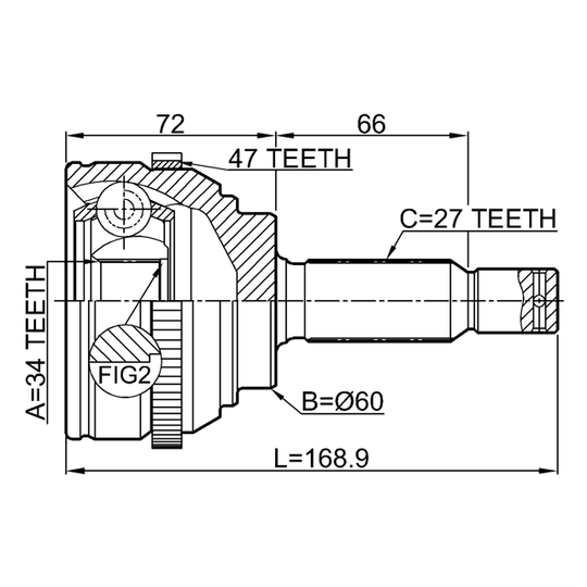 2210-MAGA47 - Joint Kit, drive shaft 