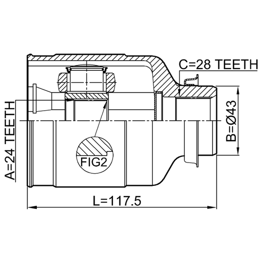 2211-CARNRH - Ledsats, drivaxel 