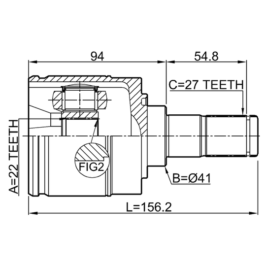 2211-EDLH - Joint Kit, drive shaft 