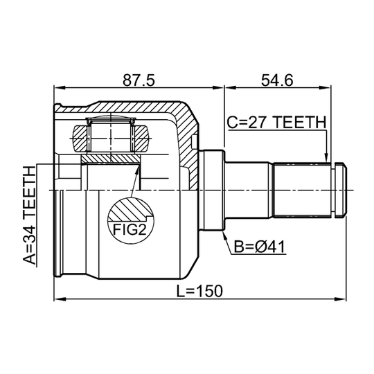 2211-MAGLH - Joint Kit, drive shaft 