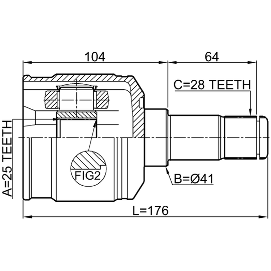 2211-SEDLH - Joint Kit, drive shaft 