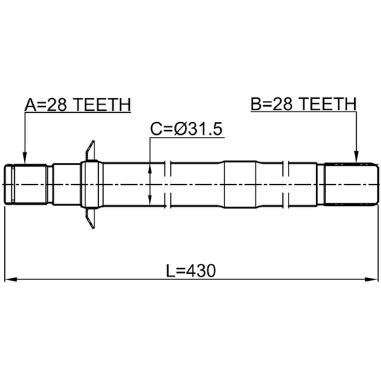 2212-SORRH - Drive Shaft 