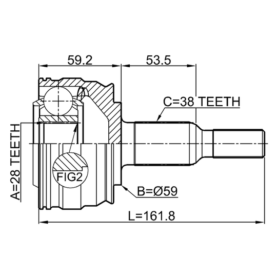 2310-TRANRR - Joint Kit, drive shaft 