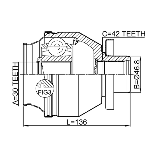 2311-T6MTLH - Joint Kit, drive shaft 