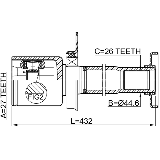 2311-TR5RH - Ledsats, drivaxel 