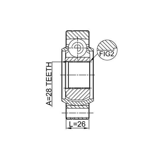 2311-TR5RR - Ledsats, drivaxel 