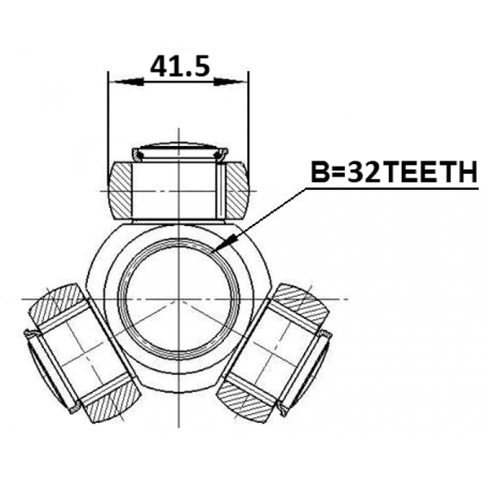 2316-030 - Tripod Hub, drive shaft 