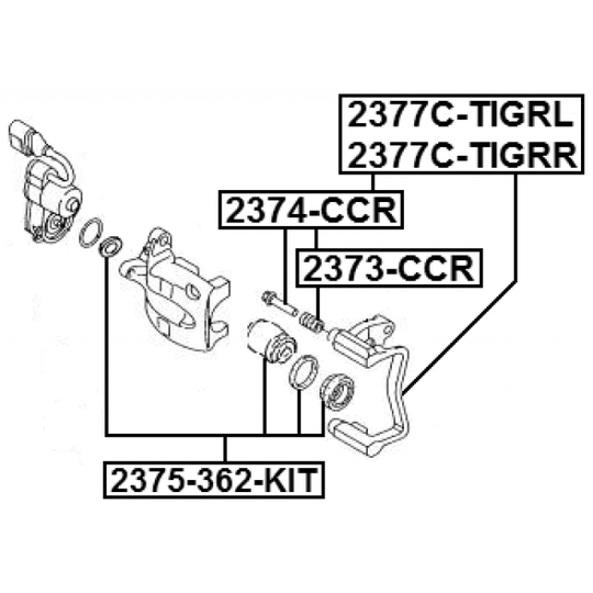 2373-CCR - Bellow, brake caliper guide 