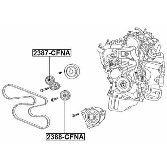 2388-CFNA - Deflection/Guide Pulley, v-ribbed belt 