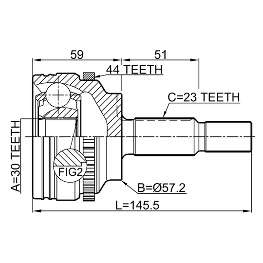 2410-KANGA44 - Joint Kit, drive shaft 