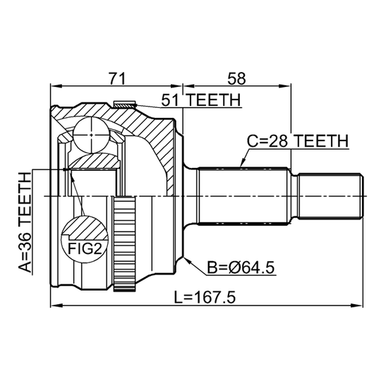 2410-MASTA51 - Joint Kit, drive shaft 