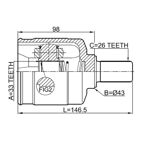 2411-DUSTLH - Joint Kit, drive shaft 