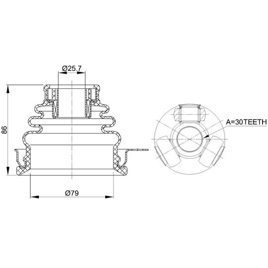 2411-LOGLH - Joint Kit, drive shaft 