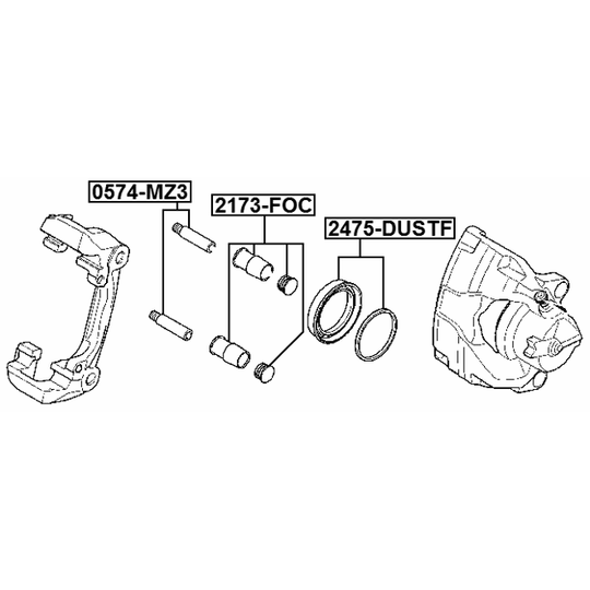 2475-DUSTF - Repair Kit, brake caliper 