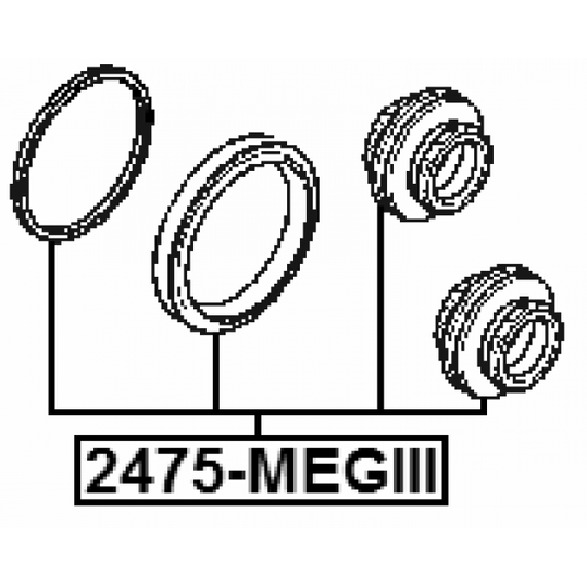 2475-MEGIII - Korjaussarja, jarrusatula 