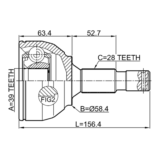 2510-3084B - Joint Kit, drive shaft 